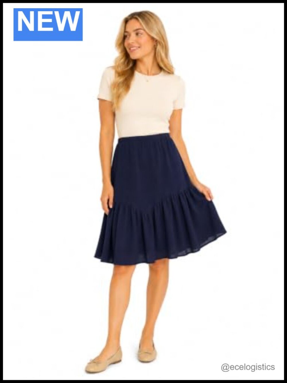 Star Vixen 29" Flounce Hem Elastic Waist Pull-On Skirt